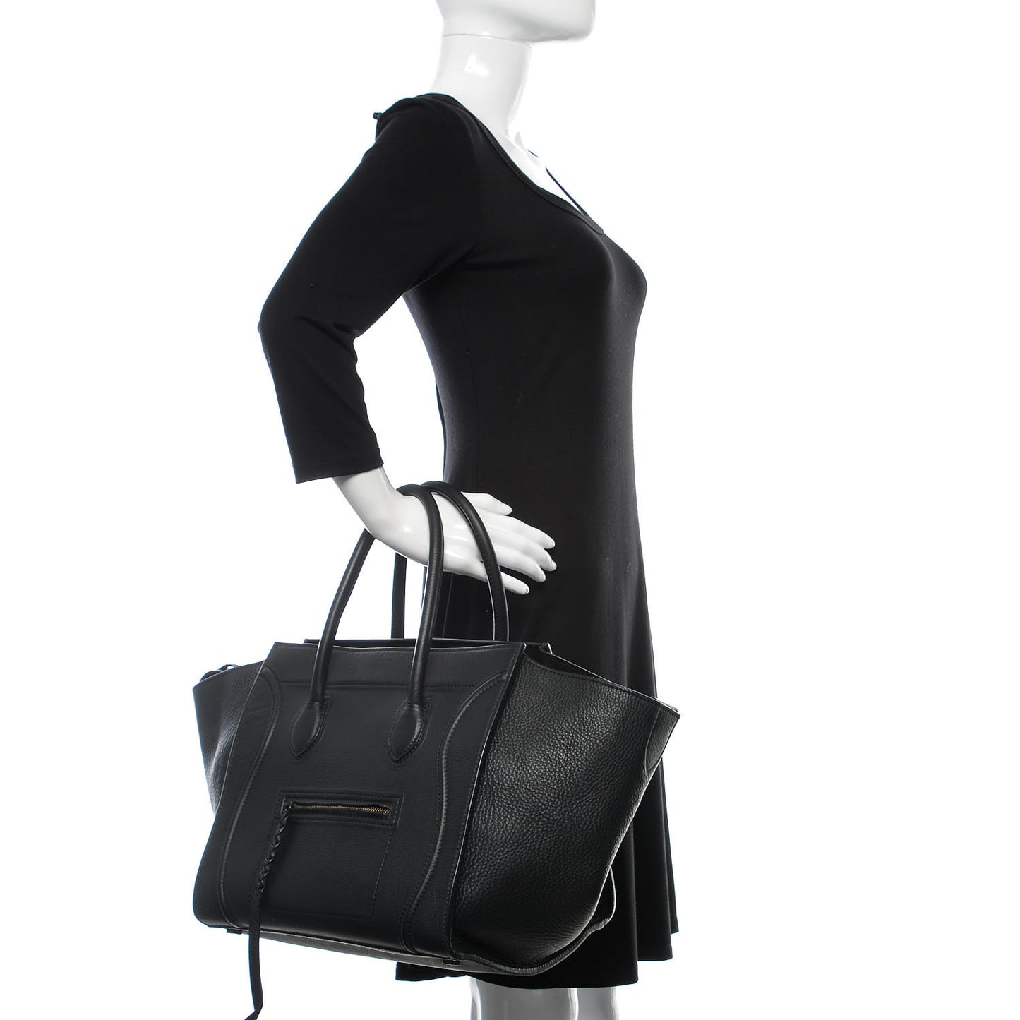 Supple Calfskin Medium Phantom Luggage Black