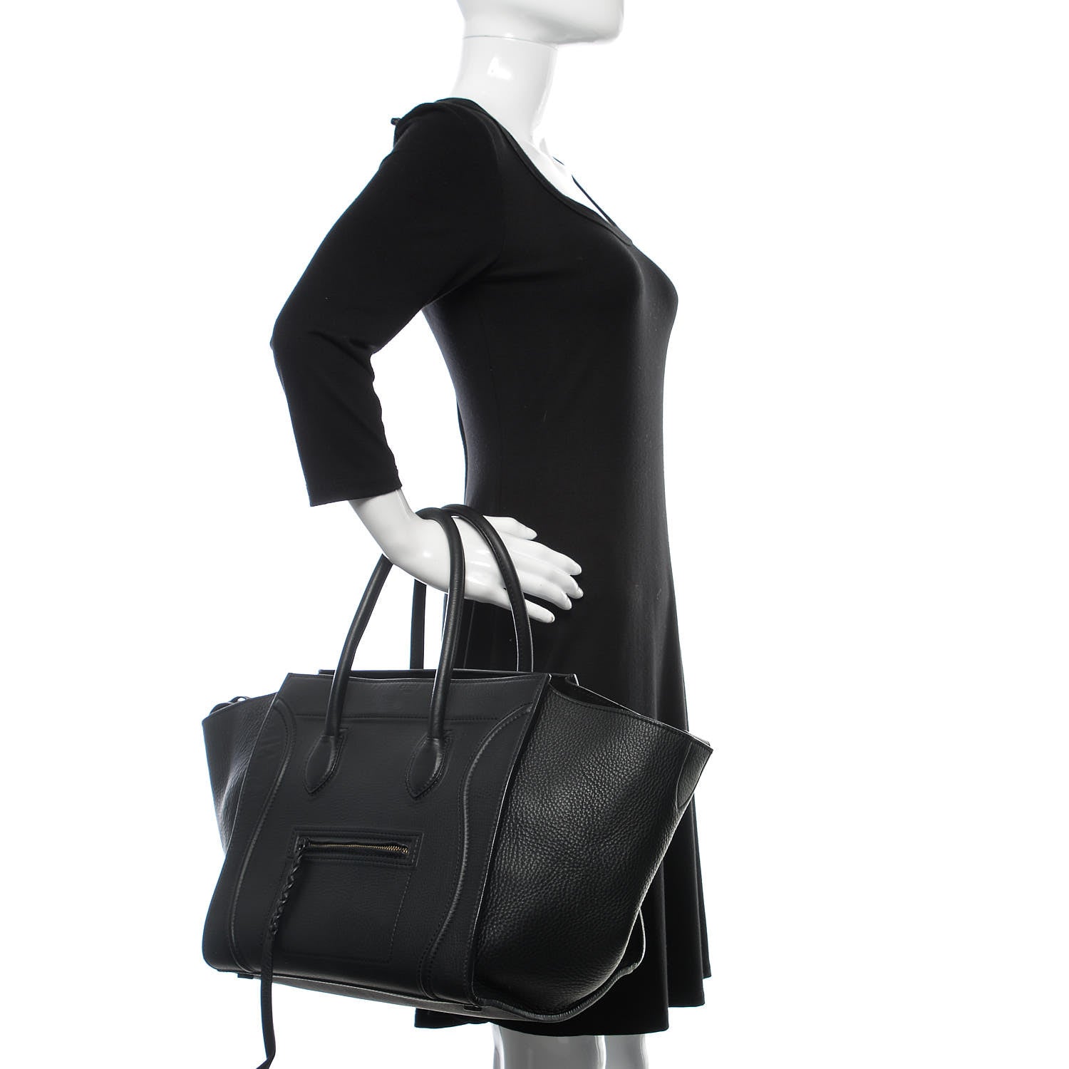 Celine Supple Calfskin Medium Phantom Luggage Black 2 of 22