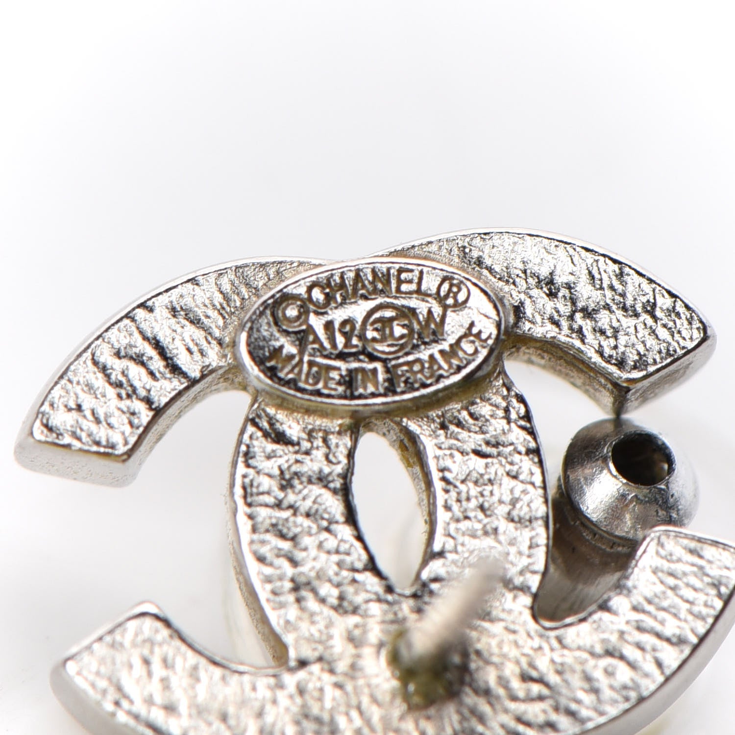 Chanel Pearl CC Drop Earrings Silver 4 of 4