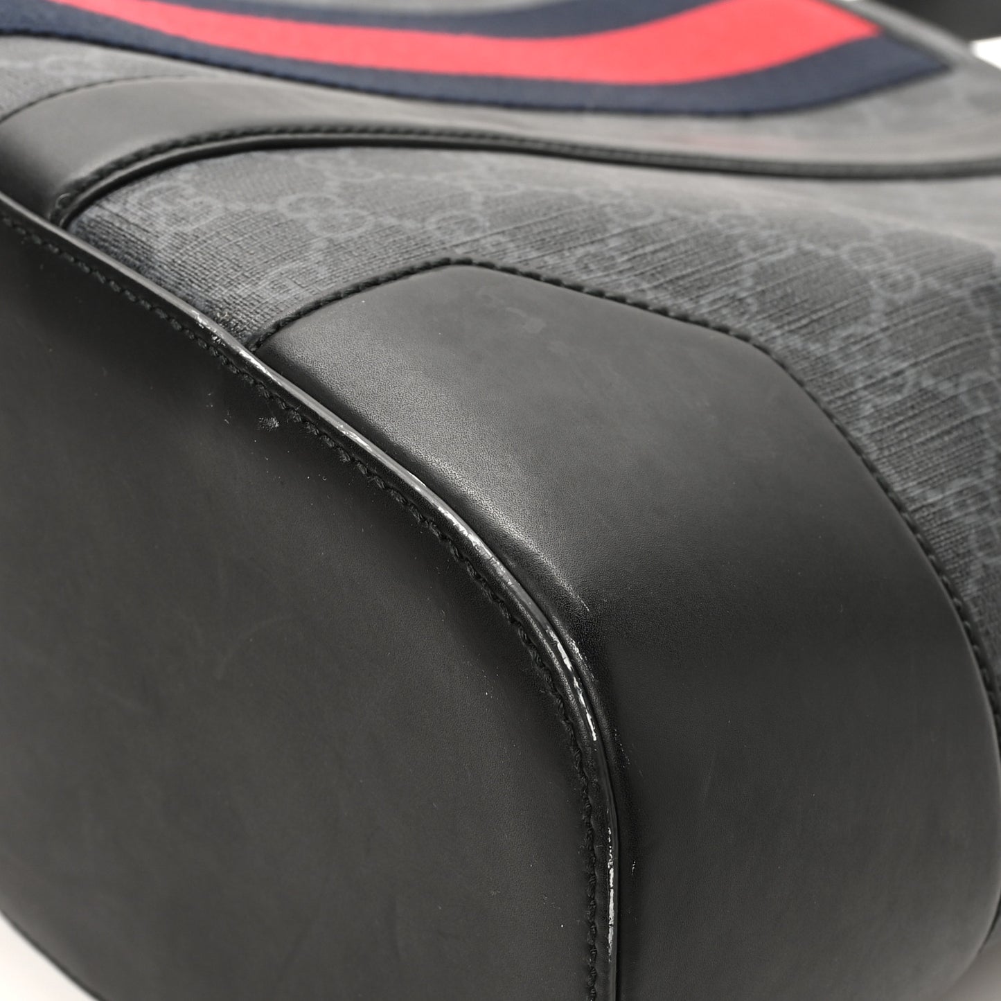 GG Supreme Monogram Web Tote Black Grey