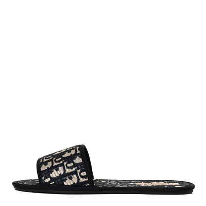 Christian Dior Velvet Oblique Chez Moi Sandal 40 Deep Blue 1 of 12