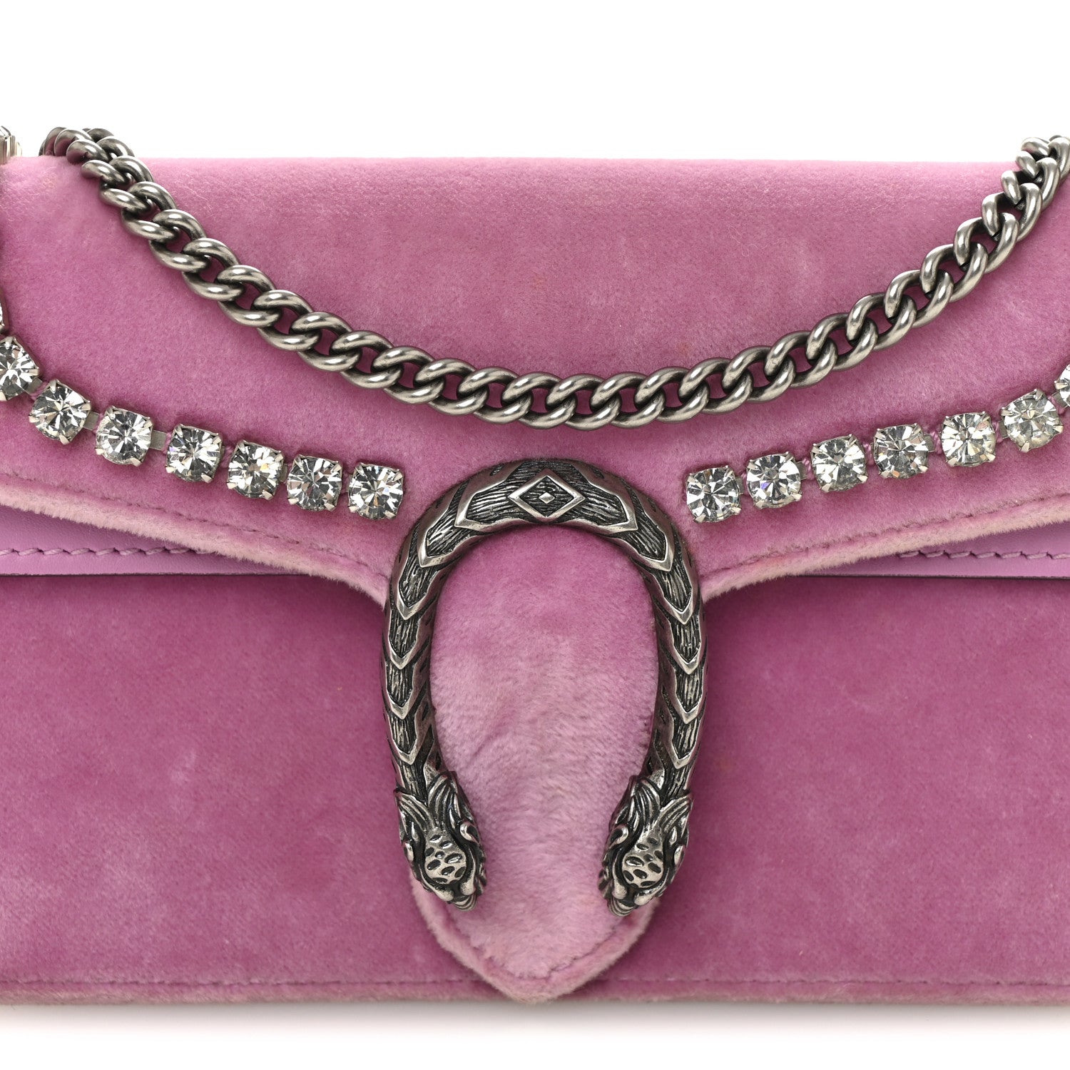 Gucci Velvet Crystal Super Mini Dionysus Shoulder Bag Malva 7 of 9