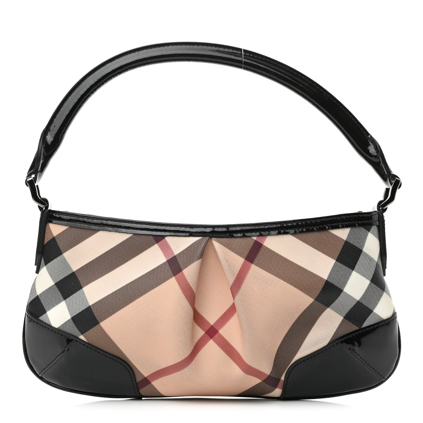 Patent Nova Check Shoulder Bag Black