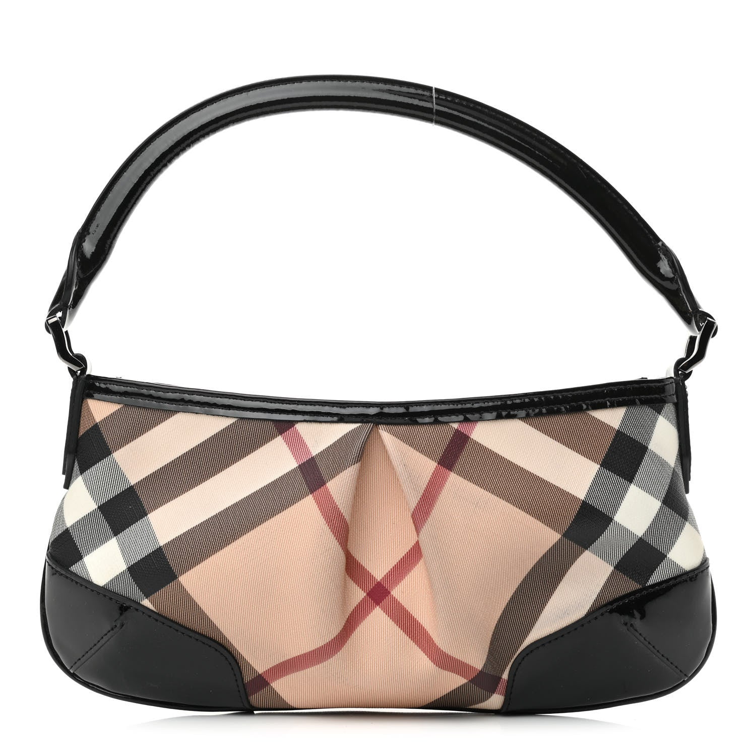 Burberry Patent Nova Check Shoulder Bag Black 1 of 9