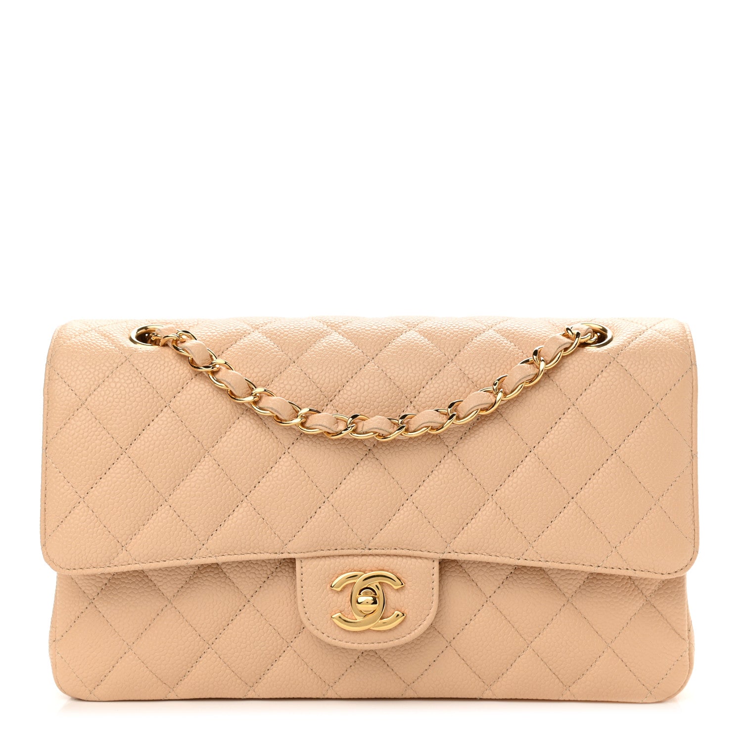 Chanel Caviar Quilted Medium Double Flap Beige Clair 1 of 11