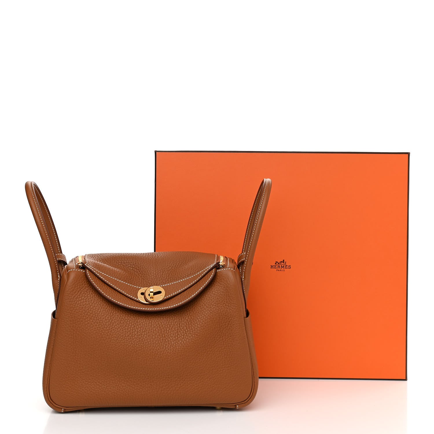 Hermes Taurillon Clemence Lindy 26 Gold 10 of 10