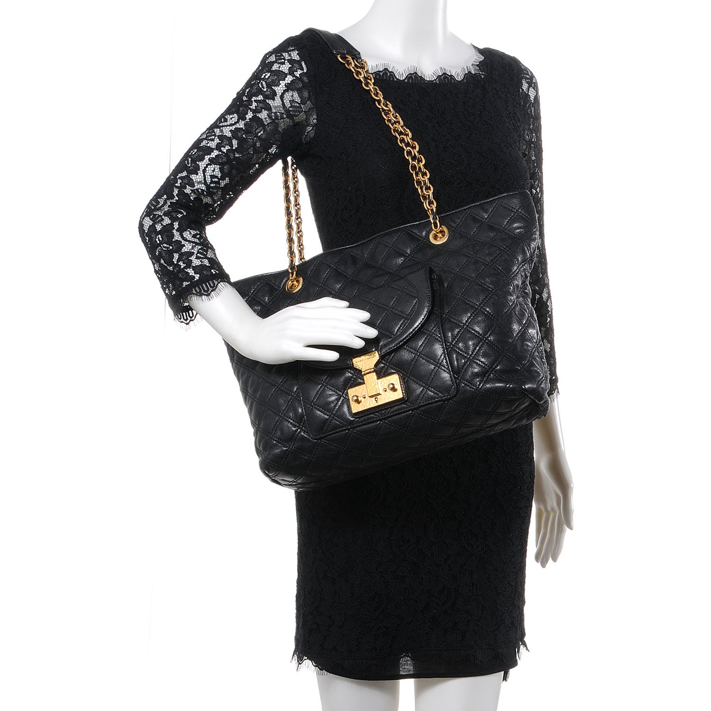 Leather Quilted Astor Shoulder Bag Black