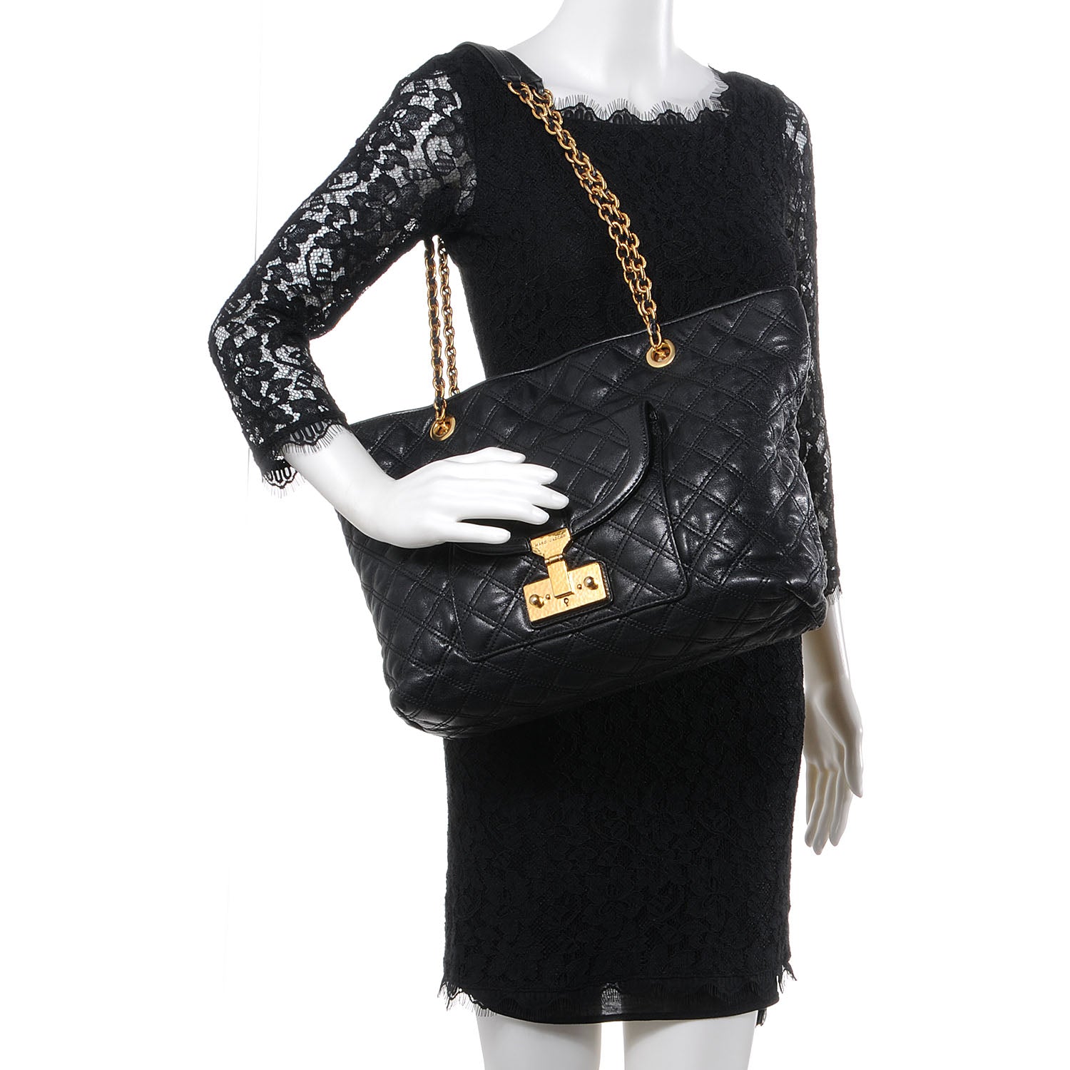 Marc Jacobs Leather Quilted Astor Shoulder Bag Black 2 of 26
