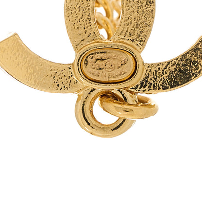 Chanel Crystal Pearl Quilted CC Chain Drop Earrings Gold 4 of 5