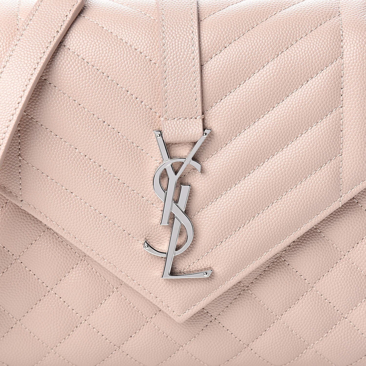 Saint Laurent Grain De Poudre Textured Mixed Matelasse Medium Triquilt Monogram Satchel Marble Pink 9 of 10