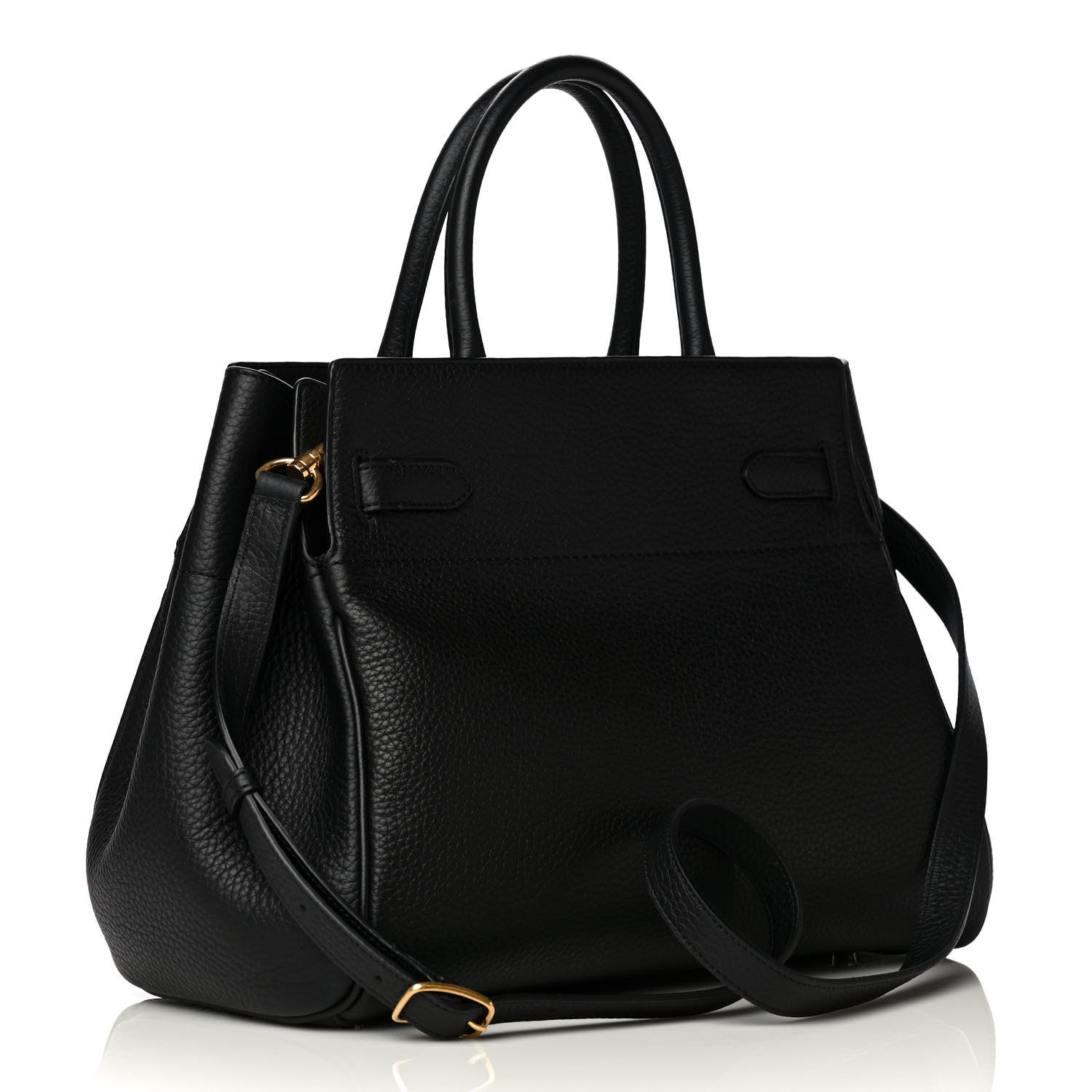 Mulberry Classic Grain Calfskin Belted Bayswater Tote Black 10 of 20