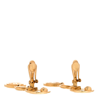 Chanel Metal CC Medallion Clip On Earrings Gold 3 of 4