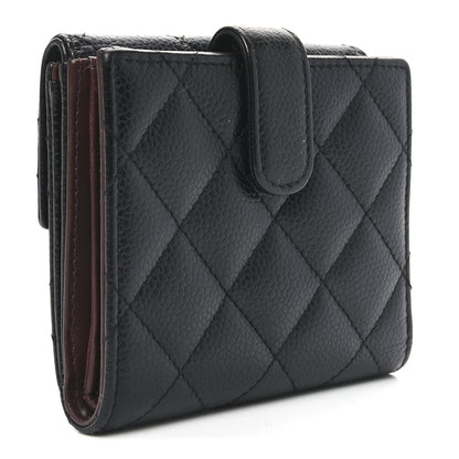 Chanel Caviar Quilted Compact French Flap Wallet Black 3 of 9