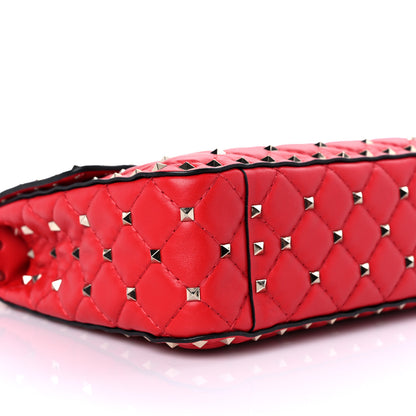 Valentino Garavani Lambskin Medium Rockstud Spike Shoulder Bag Red 7 of 10