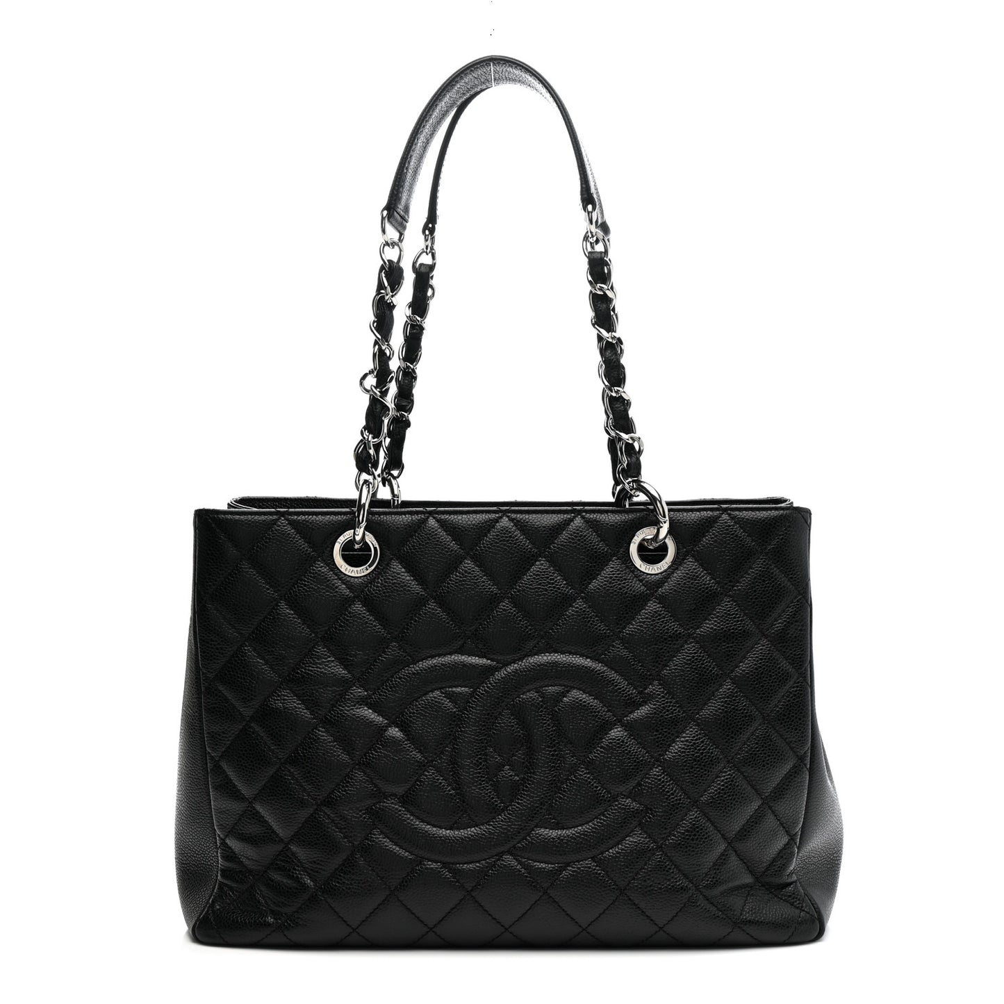 Caviar Quilted Grand Shopping Tote GST Black