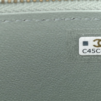 Chanel Metallic Lambskin Quilted Small CC Dynasty Vanity Case With Chain Grey 7 of 11