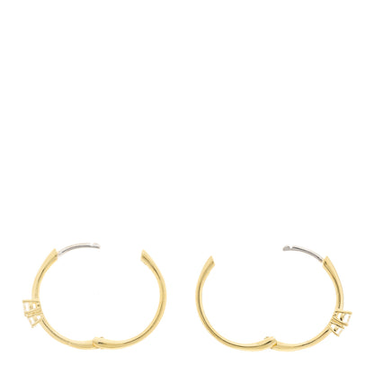 Roberto Coin 18K Yellow Gold Diamond Round Cut Hoop Earrings 3 of 4