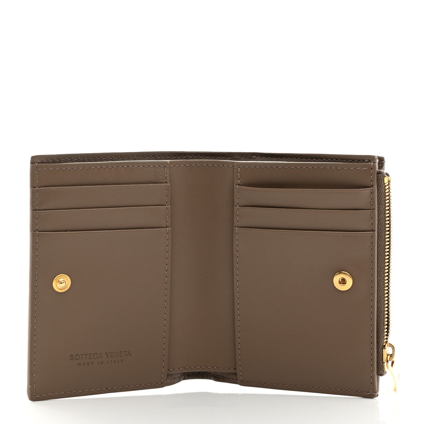 Nappa Intrecciato Bifold Zip Wallet Pinecone