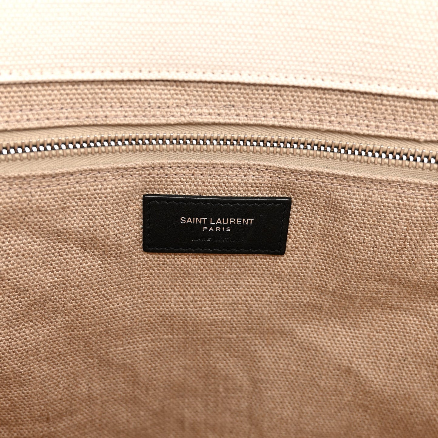 Linen Calfskin Small Rive Gauche Tote Greggio Natural