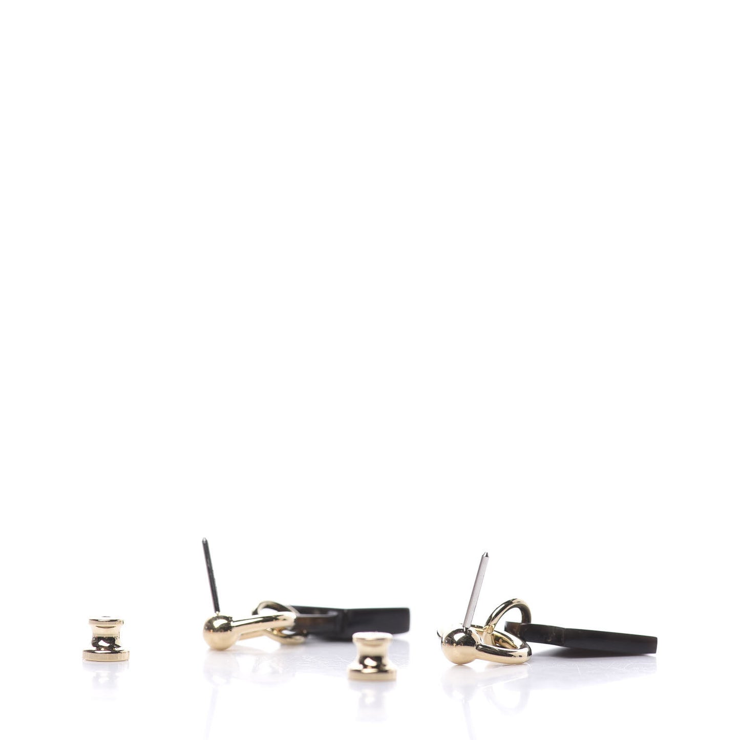 Permabrass Buffalo Horn Wood Amulette Kelly Bag Earrings