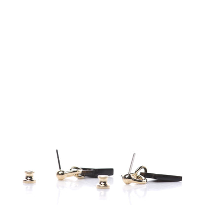 Hermes Permabrass Buffalo Horn Wood Amulette Kelly Bag Earrings 3 of 5
