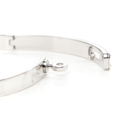 Hermes 18K White Gold Diamond PM Kelly Pave Bracelet SH 4 of 6