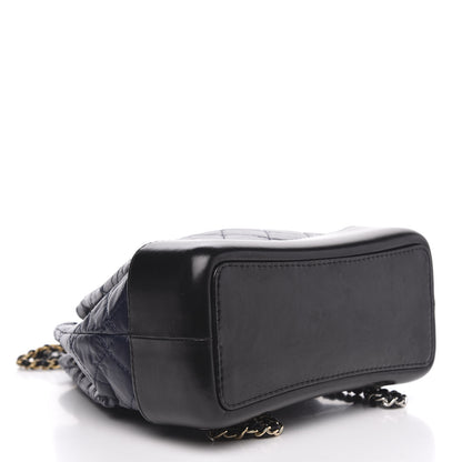 Chanel Aged Calfskin Quilted Small Gabrielle Backpack Blue Black 3 of 10