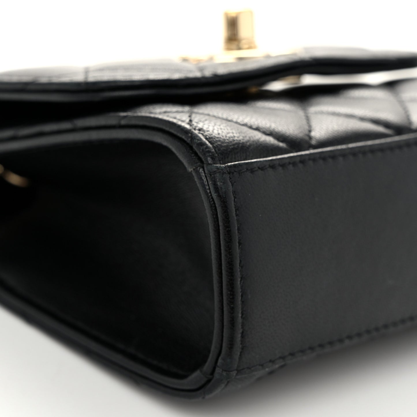 Lambskin Quilted Mini Trendy CC Chain Wallet Black