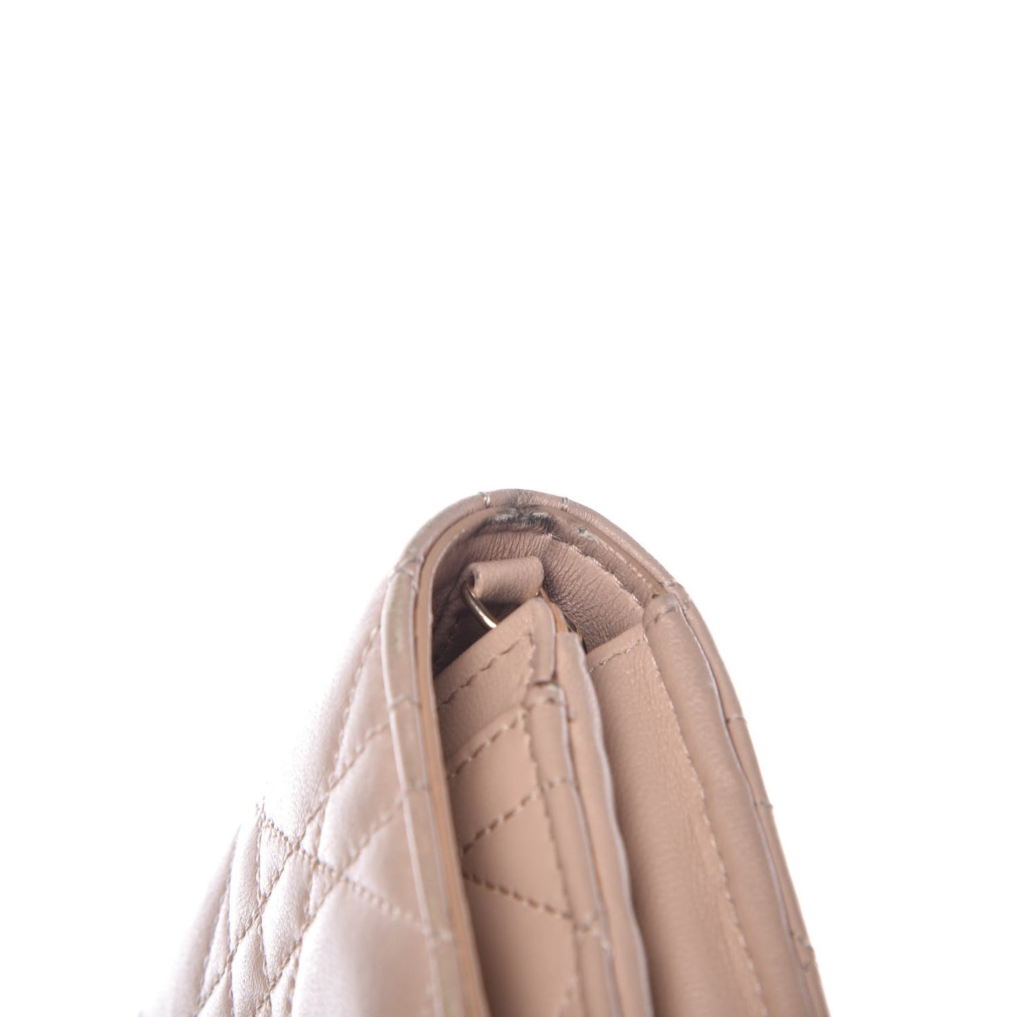 Lambskin Cannage Miss Dior Promenade Chain Wallet Beige