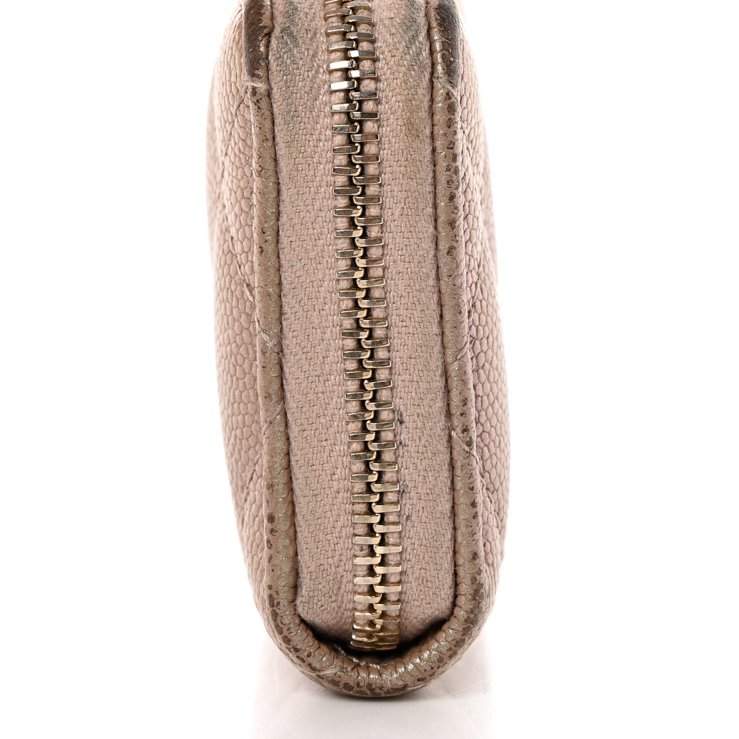 Chanel Iridescent Caviar Quilted Zipped Key Holder Case Beige 14 of 21