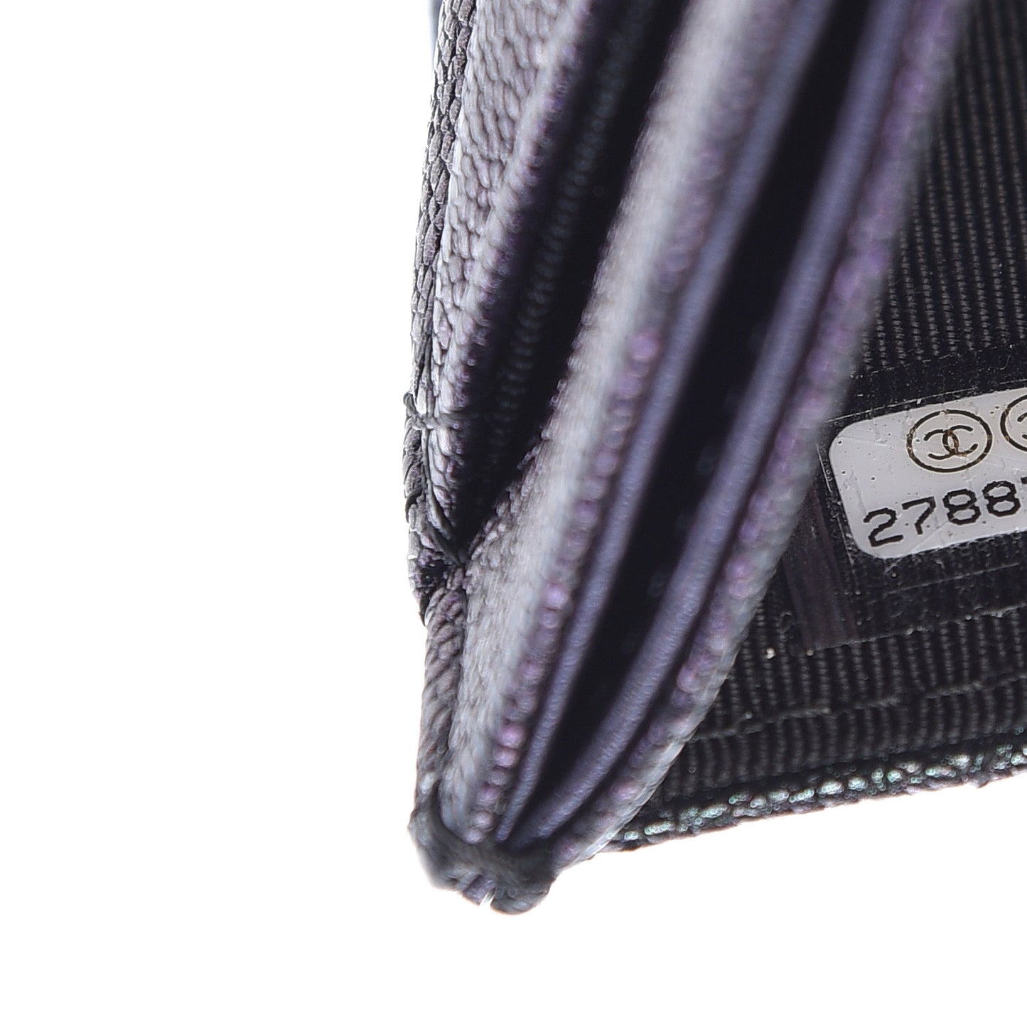 Iridescent Caviar Quilted Classic Strap Pouch Black