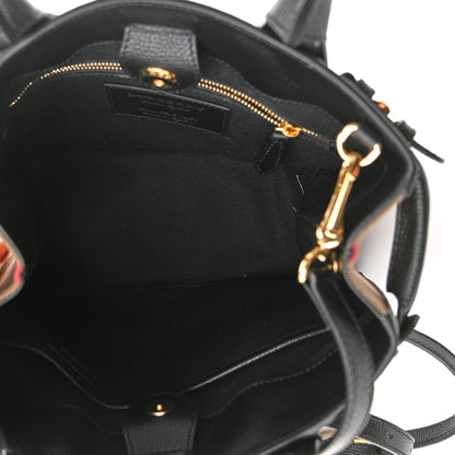 Burberry Derby Calfskin House Check Small Banner Tote Black 5 of 10