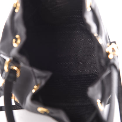 Prada Saffiano Tessuto Nylon Mini Bucket Crossbody Bag Black 5 of 9