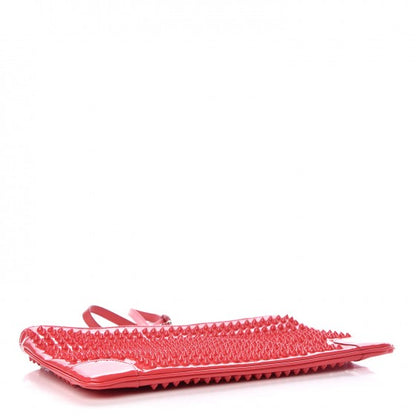 Christian Louboutin Calfskin Studded Loubiposh Chain Clutch Framboisine 4 of 7