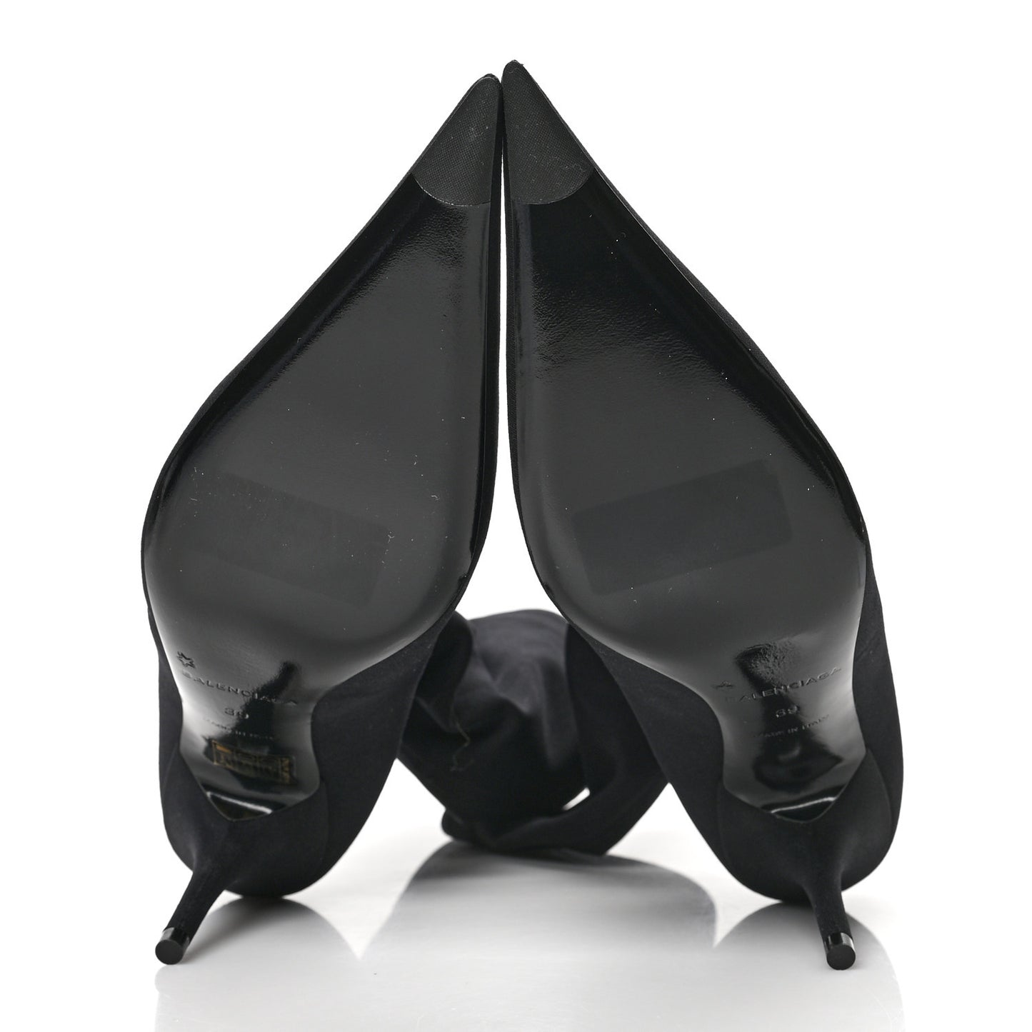 Jersey Crepe Extreme Pointed Toe Knife Booties 39 Black