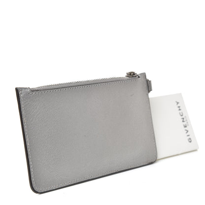 Givenchy Goatskin GV3 Zip Card Holder Silver Natural 3 of 8