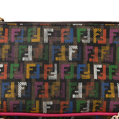 Fendi Zucchino Spalmati FF Multicolor Pochette Tobacco Multicolor Fuchsia 8 of 12