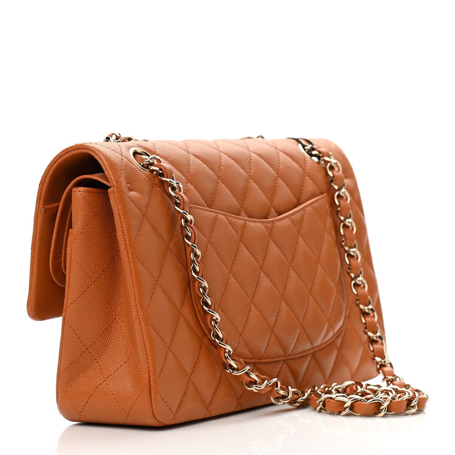 Chanel Caviar Quilted Medium Double Flap Light Brown 3 of 11