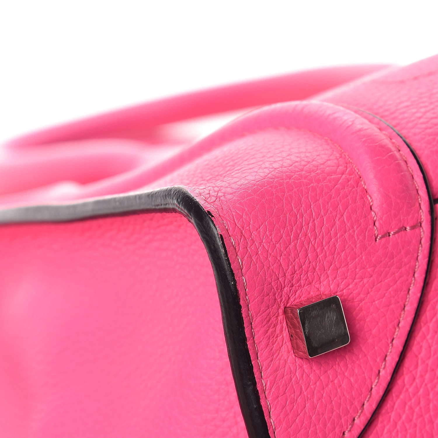 Celine Drummed Calfskin Mini Luggage Fluo Pink 10 of 13