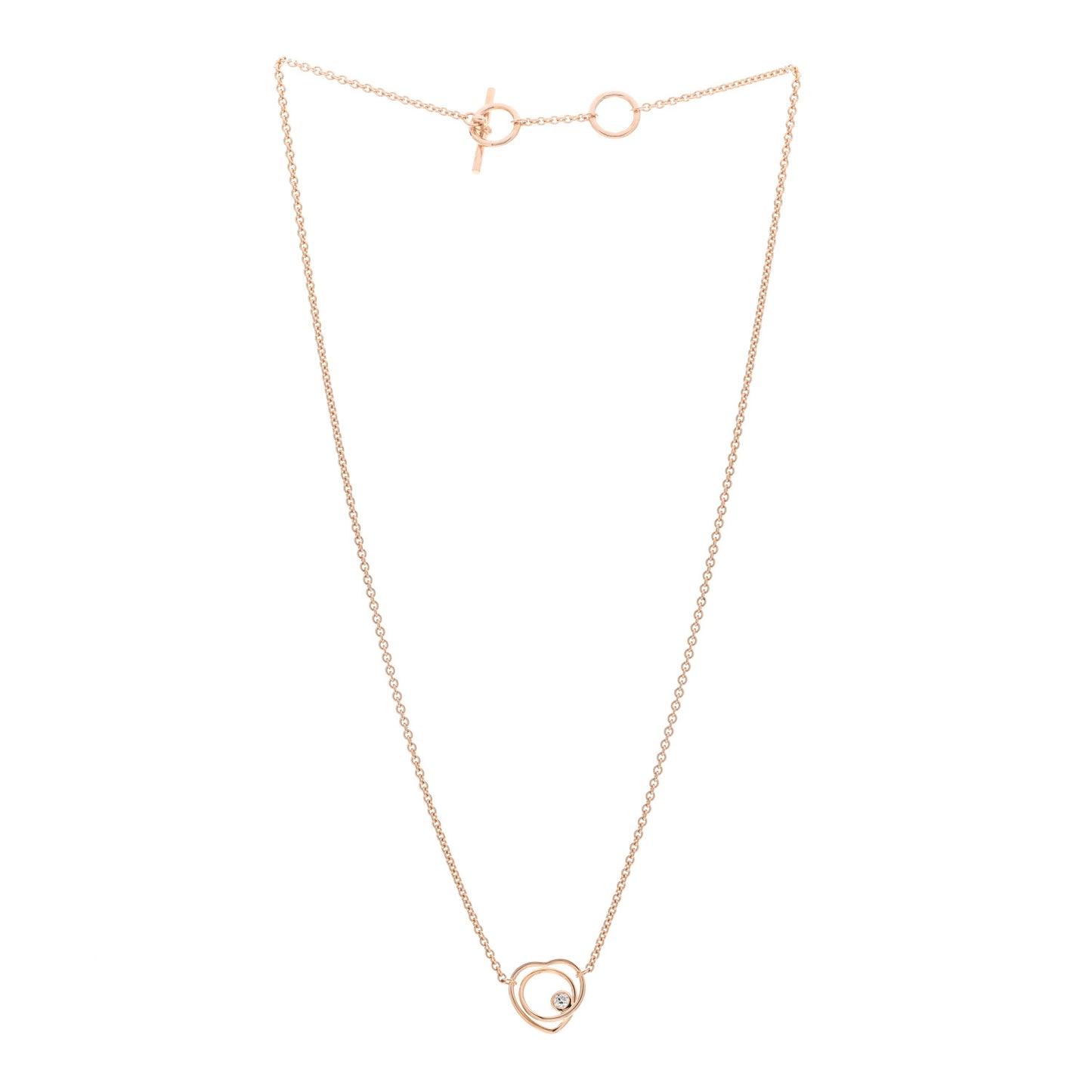 18K Rose Gold Diamond TPM Vertige Coeur Necklace ST