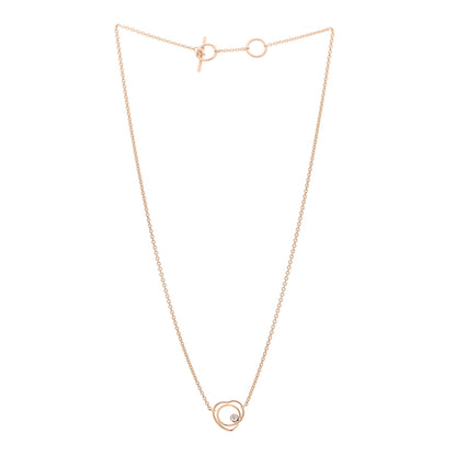 Hermes 18K Rose Gold Diamond TPM Vertige Coeur Necklace ST 3 of 5