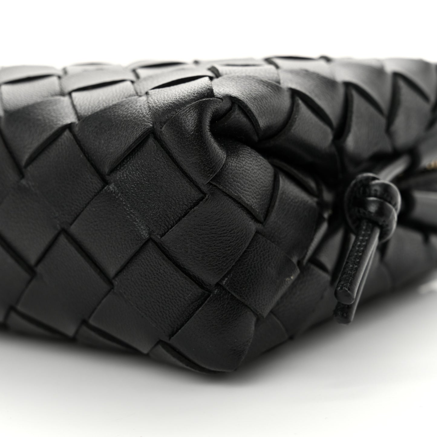 Nappa Intrecciato Loop Baguette Bag Black