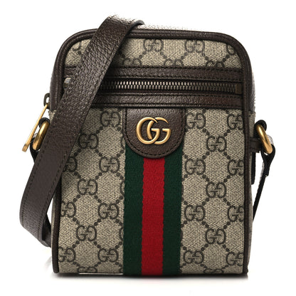 Gucci GG Supreme Monogram Web Mini Ophidia Messenger Brown 1 of 5
