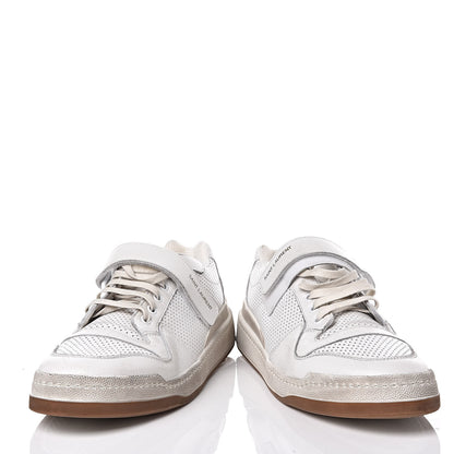 Saint Laurent Perforated Calfskin Mens Jeddo Sneakers 43 White 11 of 19