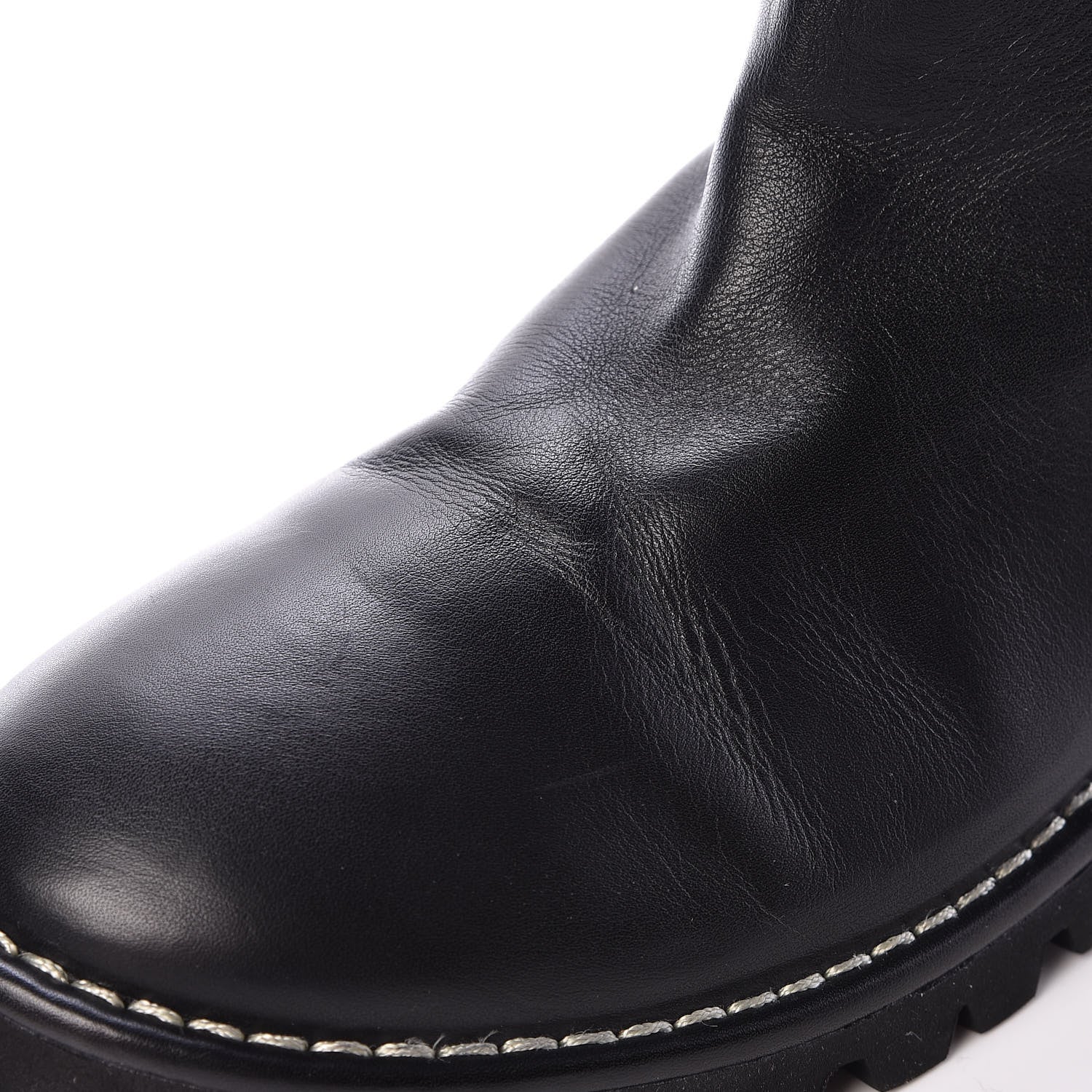 Chanel Calfskin Motorcycle Zipper Boots 40.5 Black Burgundy 10 of 12