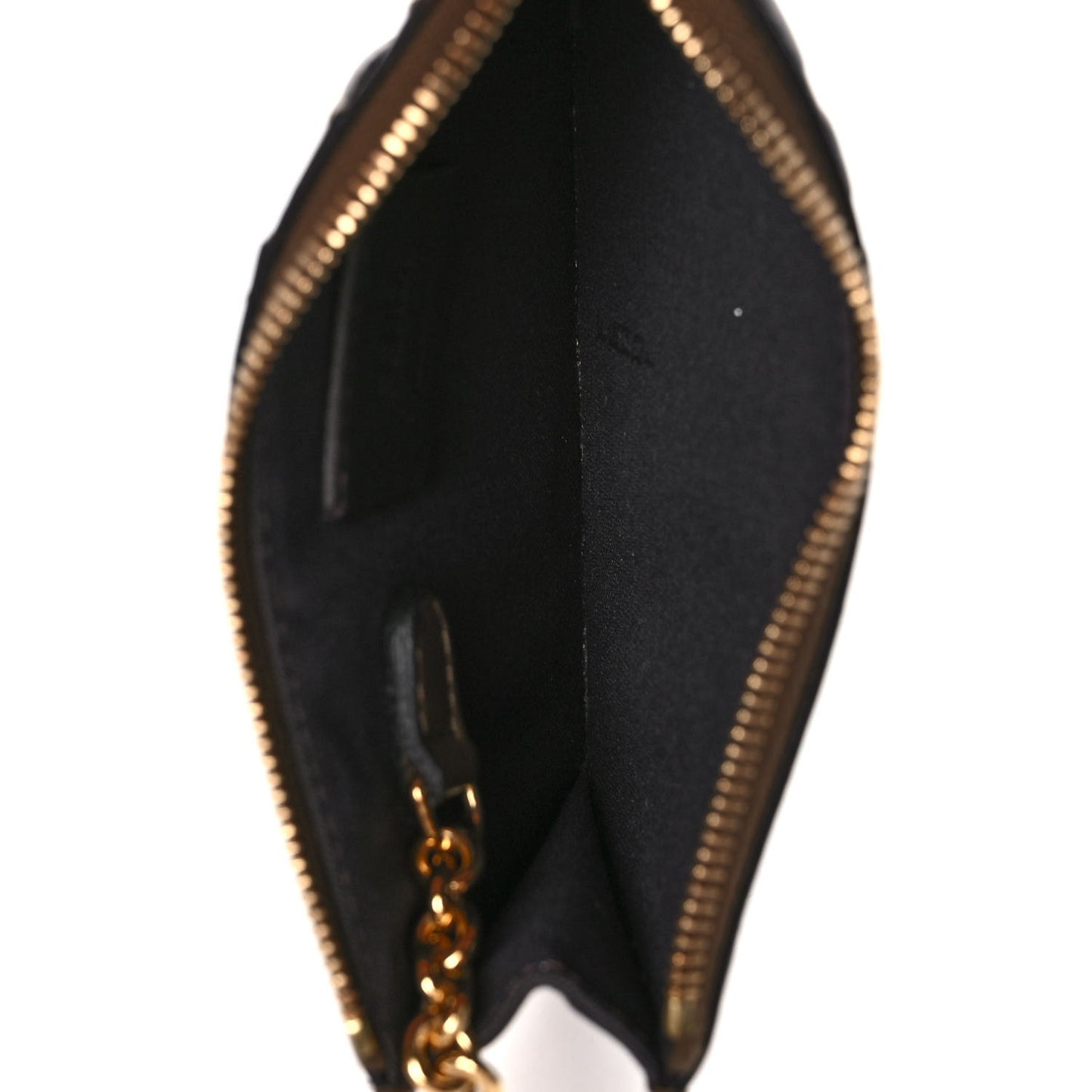 Vitello Soft F is Fendi Bi-Color FF 1974 Embossed Key Case Pouch Maya Black