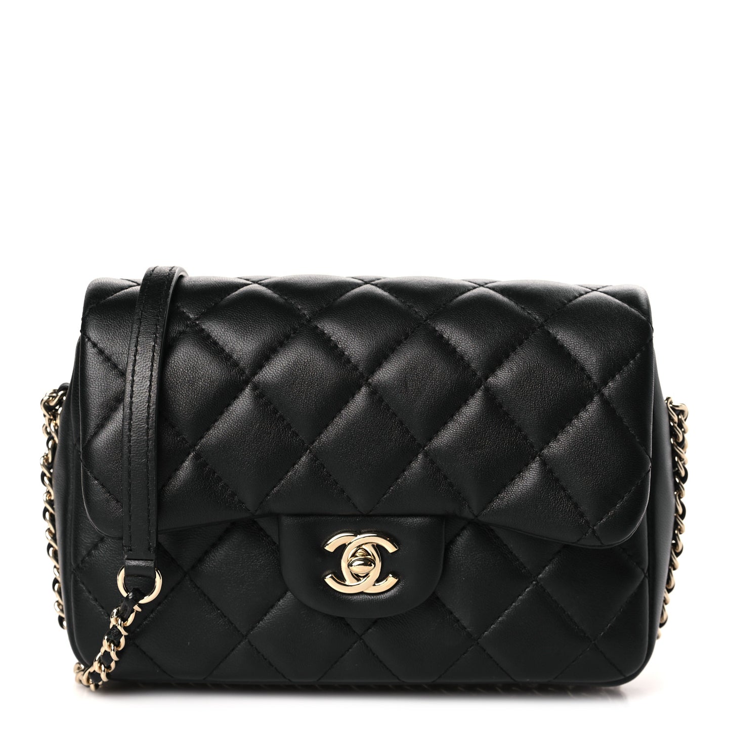 Lambskin Quilted Small My Precious Flap Black