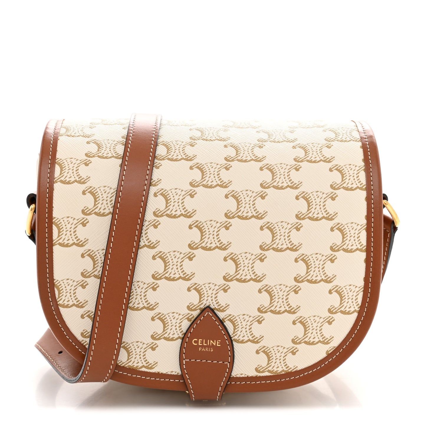 Triomphe Canvas Medium Folco Bag White