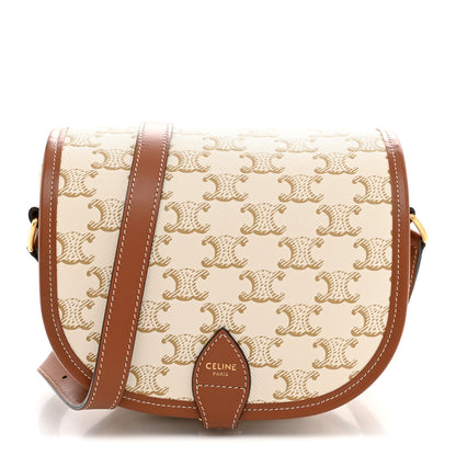 Celine Triomphe Canvas Medium Folco Bag White 1 of 11