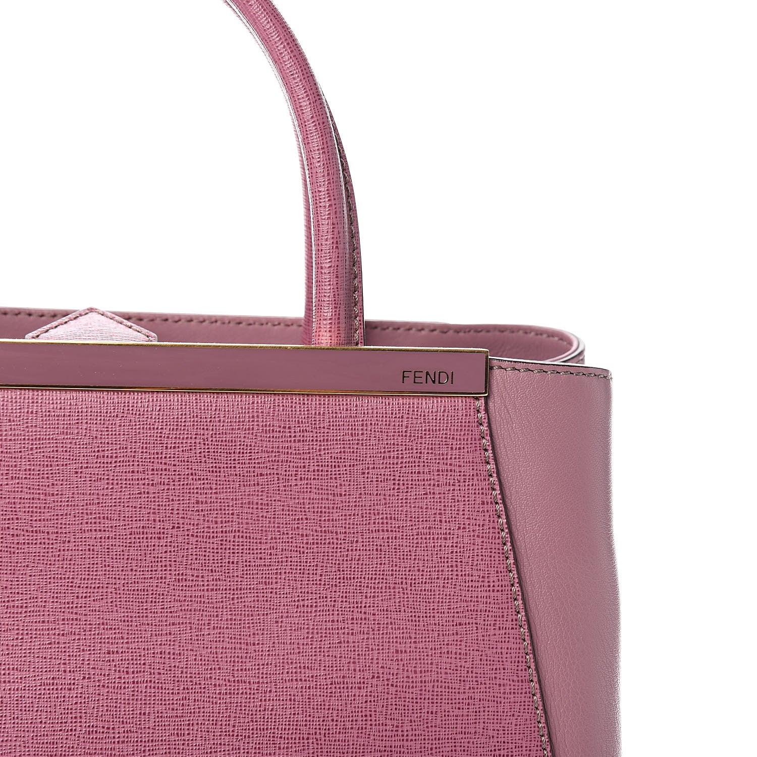 Fendi Vitello Elite Flamingo Petite 2Jours Tote Lilla Glicine 11 of 12